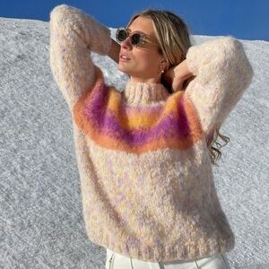 ROSE CARMINE Mohair Wool Alpaca Lightweight Soft Sweater Size 1/Small/Medium